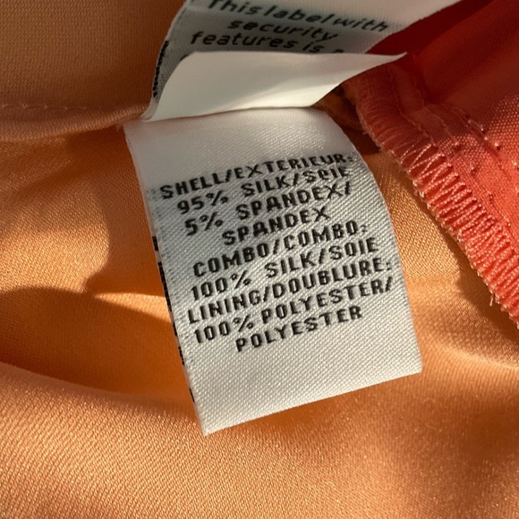 Diane Von Furstenberg Peach/Apricot Silk Drop Waist Batwing Puffed Sleeves Dress - Picture 12 of 16